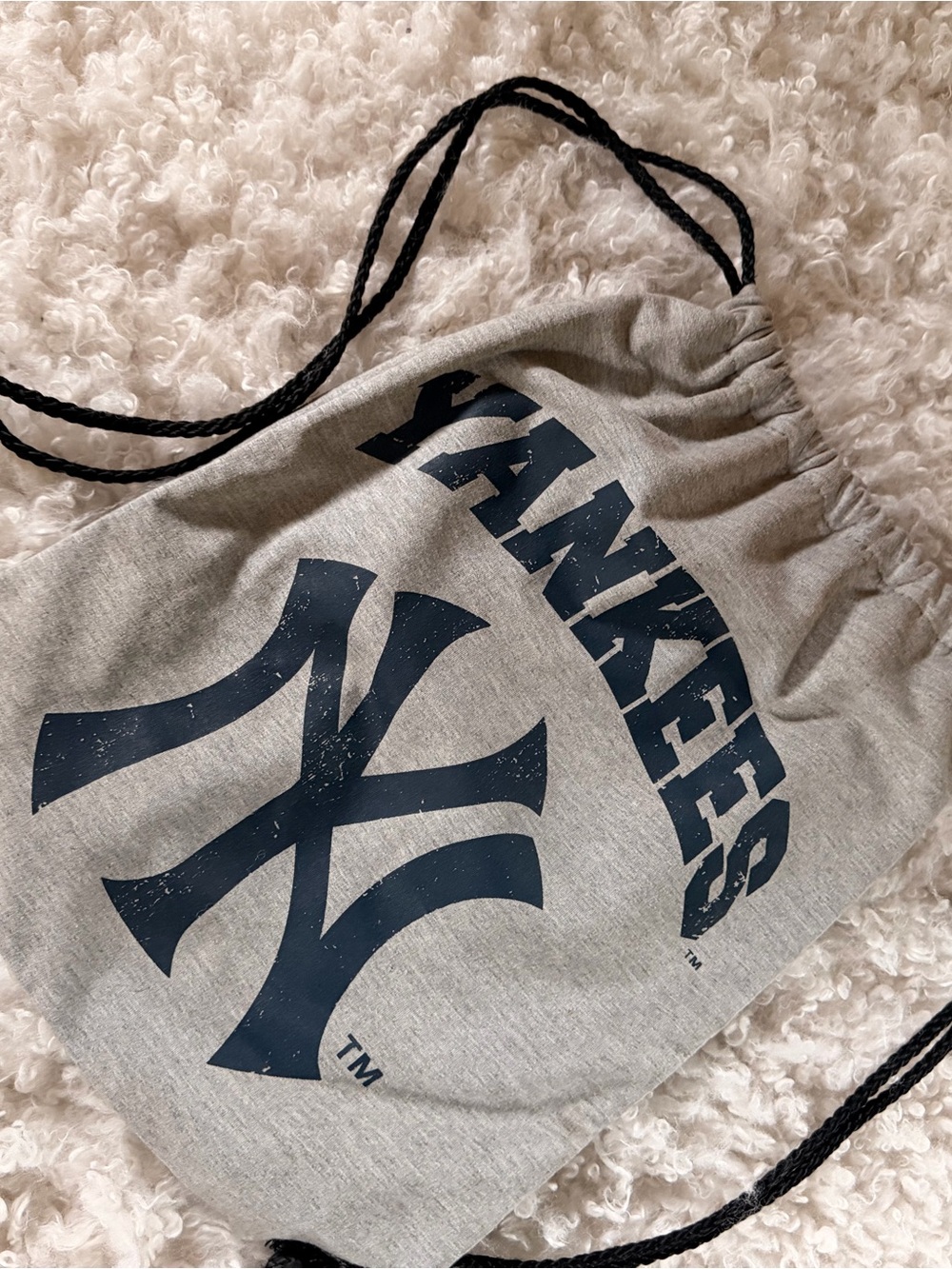 New York Yankees Gray Drawstring Gym Sack